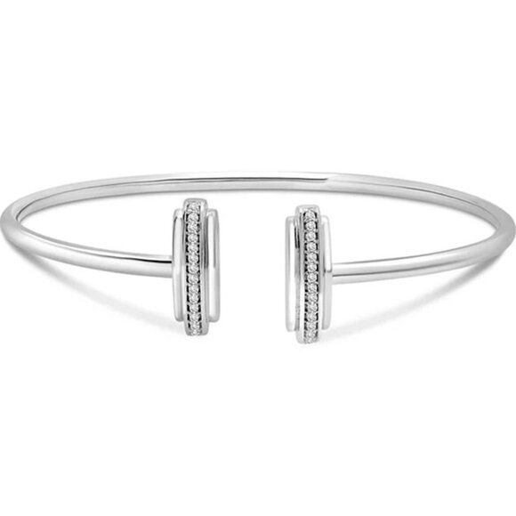 Diamond Bar Flex Bangle Bracelet (1/6 ct. t.w.)/ Sterling Silver ( Macy's) - Picture 1 of 5